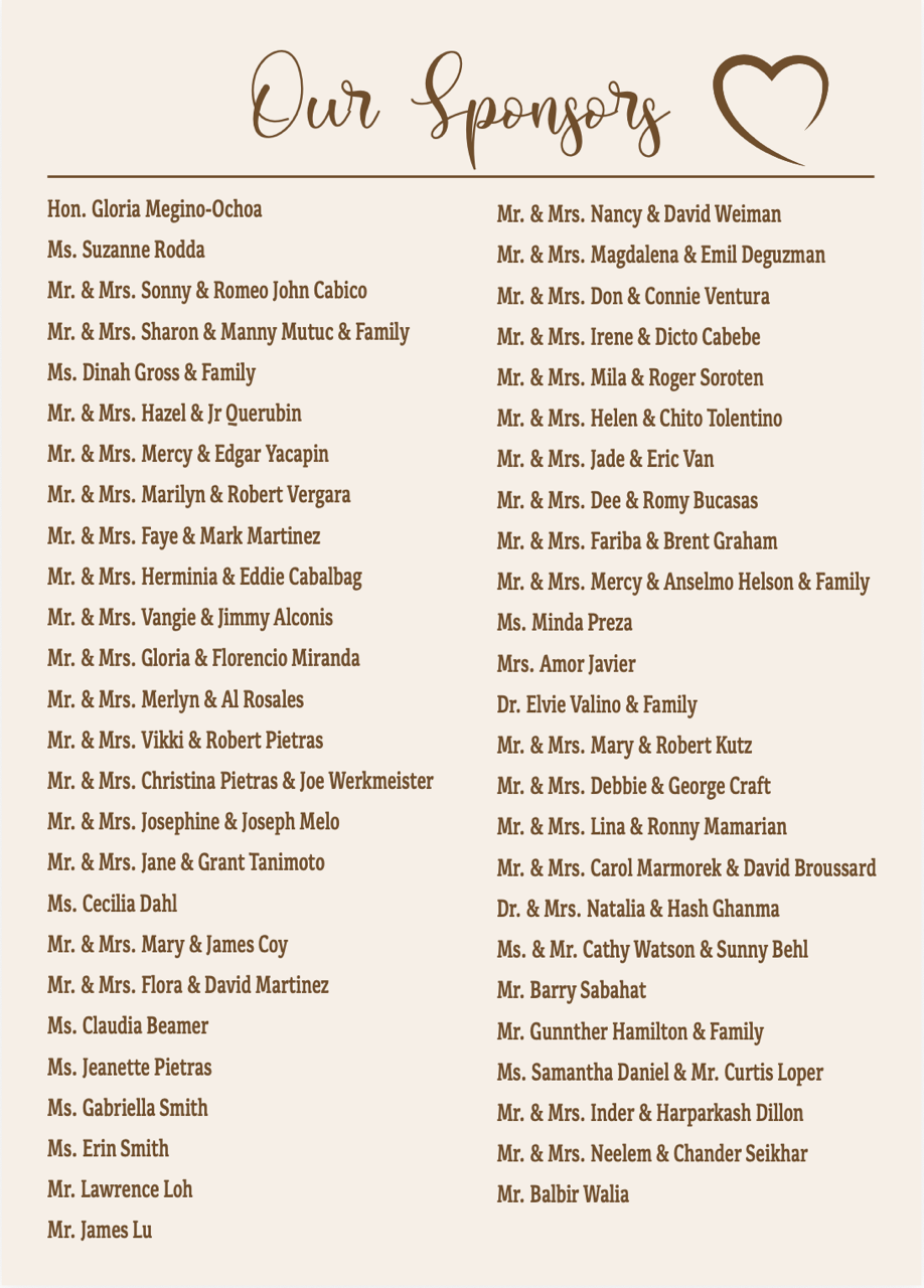The list of principal sponsors