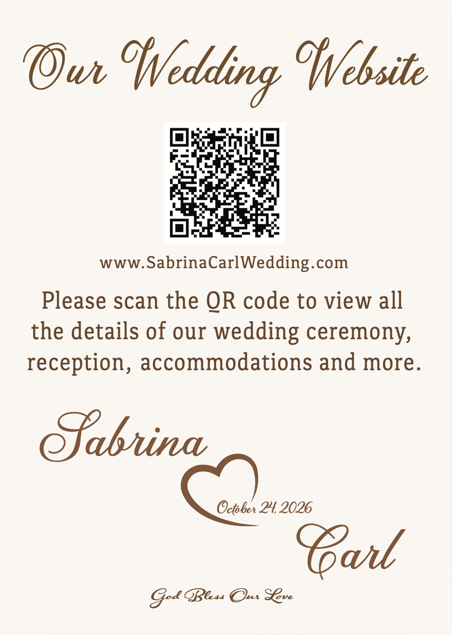 Card with the QR code to this website